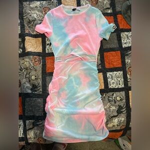Divided by H&M Pink and Blue Tie-Dye Mini Dress